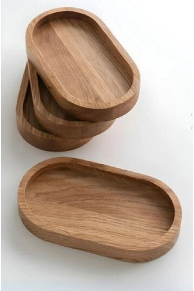 Redwood 4-Piece Wooden Tray - Tea, Coffee and Presentation Tray 16cm Length