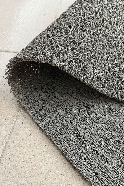Paspas Yap Gray Curly Non-Slip Mat - Workplace, Apartment Entrance, Dust Catching, Water Absorbing