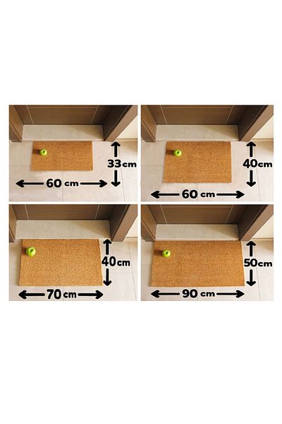Paspas Yap Wooded Natural Koko Mat Bristle Door Front Mat Entrance Mat Apartment Mat Apartment Home Decor