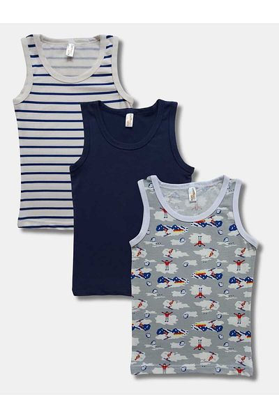 elmas kids 100% Cotton 3-Piece Boy's Undershirt Underwear Set - Perakids