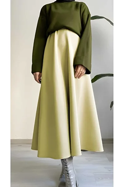 CNG MODA Black Scuba Fabric - Hijab Flared Skirt