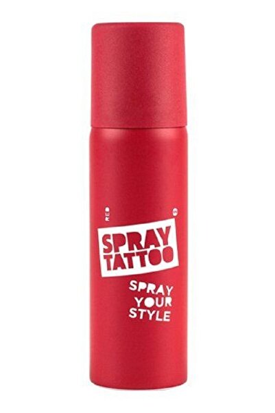 ONE SPRAY TATTOO Spray Tattoo Kırmızı Geçici Sprey Dövme Şablon hediyeli