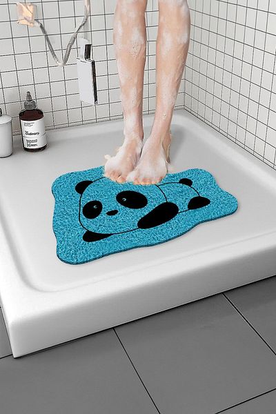Paspas Yap Panda Patterned Non-Slip Mat - Water Absorbent, Wet Floor, 40x60 Cm