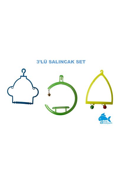 Atılım Akvaryum Budgie Swing 3 Pieces Colorful Bird Swing