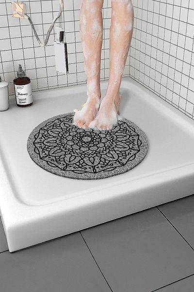 Paspas Yap 40x60 Cm Wet Floor Water Absorbent Non-Slip Bath Mat - Round Design