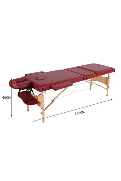 NillFlex 3 Parçalı Bordo Masaj Masası