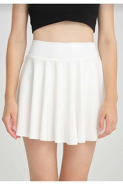 Elvino Fusta scurtă din lycra cu talie înaltă - Pantaloni scurți de baie sport tenis cu croială relaxată și jambiere în interior