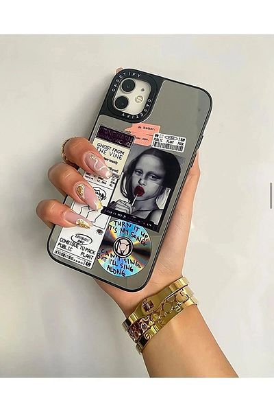 ByVuccia iPhone 11 Compatible Mirror Case Patterned Shockproof Phone Case