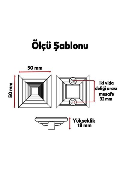 Badem10 (PLASTIC HARD) Princess Square Mobilier Bucătărie Sertar Capac Dulap Mâner Dulap Mâner 32 Mm Crom