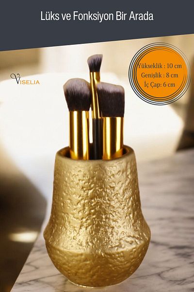 Viselia Χρυσό χρώμα Μακιγιάζ Organizer - Πινέλο και Organizer Model 15
