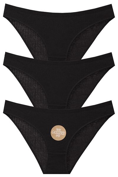 papatya lingerie Chiloți din bumbac cu nervuri - Pachet de 3 chiloți de bază