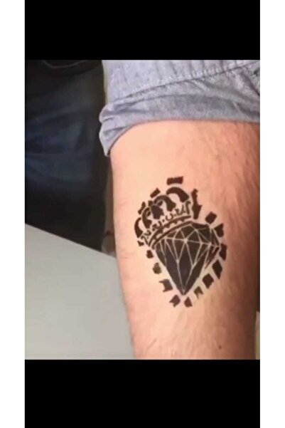 Airbrush Tattoo Mini Taçlı Harf Dövme Şablonu