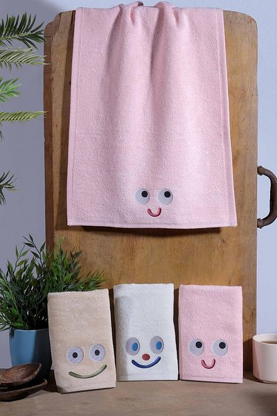Comfort Home Smile Boxed 30x50cm 3 Pieces Hand and Face and Kitchen Towels