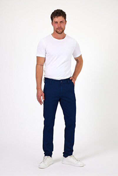 EXPLODE - Erkek Lacivert Likralı Slim Fit Chino Pantolon
