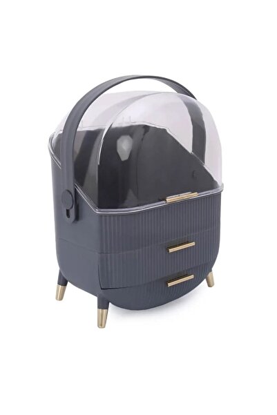 GİLLİ STORE Makyaj Organizerı Çekmeceli Kozmetik Düzenleyici Organizer Gri