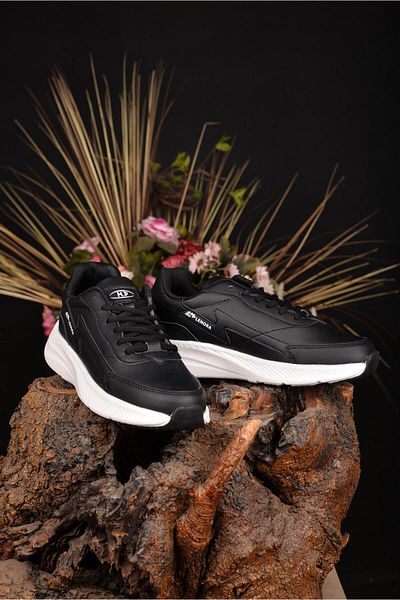 M.P. Women's Orthopedic Leather Black Sports Shoes - Waterproof, Non-Slip, Light and Comfortable