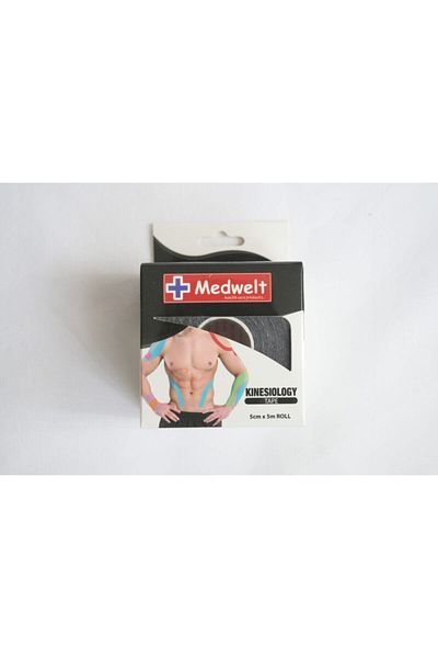 MEDWELT شريط كينيسيو أسود لعلم الحركة Agri Bandi Kinesio Banti
