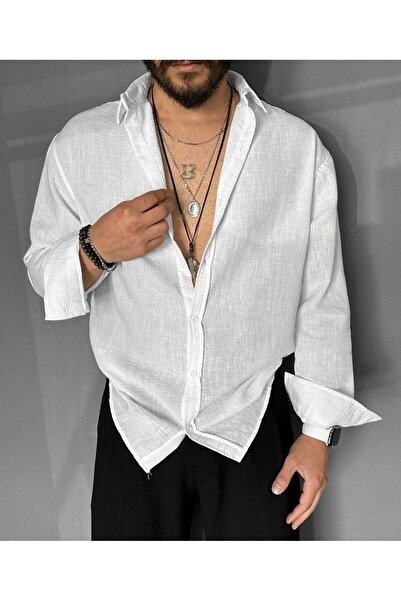 mrmubomen Long Sleeve Oversize Shirt - Non-Wrinkle Fabric