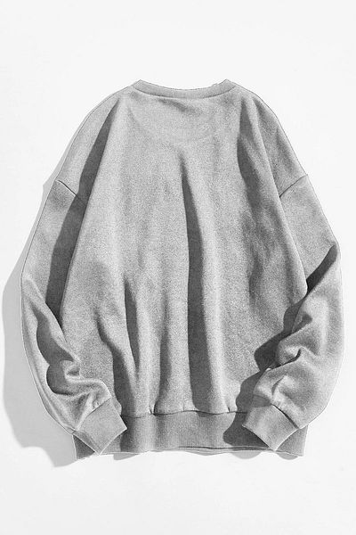 MODAGEN Φούτερ Unisex Γκρι Oversize Κόκκινο Μπρούκλιν με στάμπα