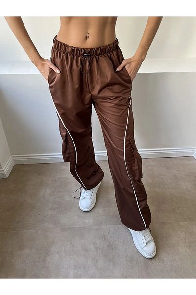 AtegeWear Y2k Harajuku Stripe Λεπτομέρεια Cargo Parachute Παντελόνι/Φούτερ