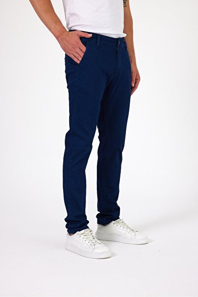 EXPLODE - Erkek Lacivert Likralı Slim Fit Chino Pantolon