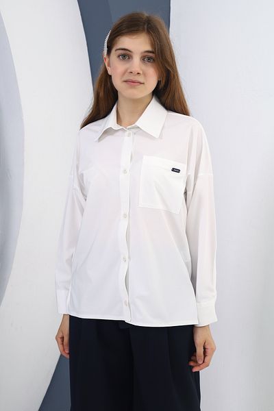 LAPINKOD Oversize Shirt with Single Pocket Accessories for Girls