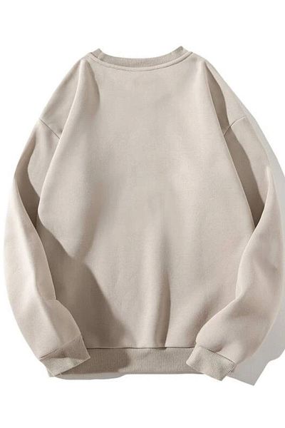 MODAGEN Unisex Μπεζ Φλόριντα με στάμπα με λαιμόκοψη Oversize