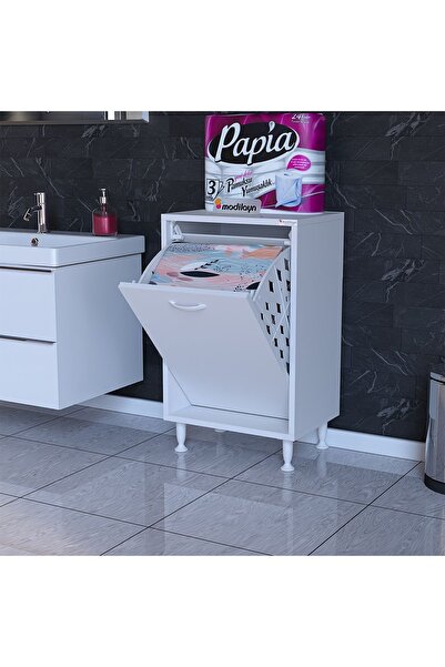 Modilayn Söke 45 X 75 X 32,5 Cm Kirli Çamaşır Sepetli Banyo Dolabı