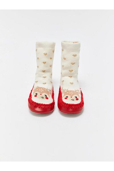 LC Waikiki New Year's Themed Home Socks for Baby Girl