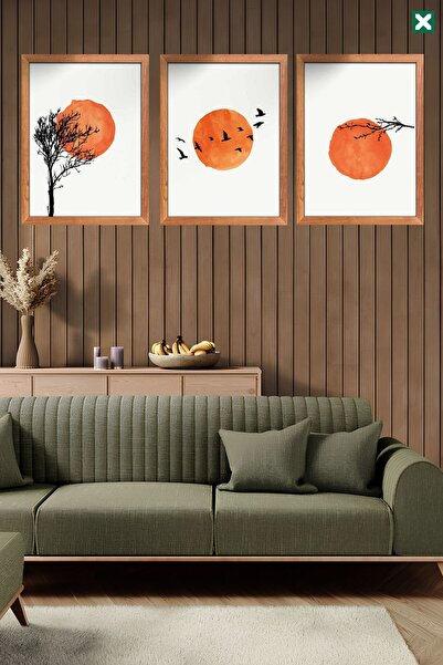 TABLOX Set de 3 artă de perete minimalistă în stil boem, pictură modernă din ...