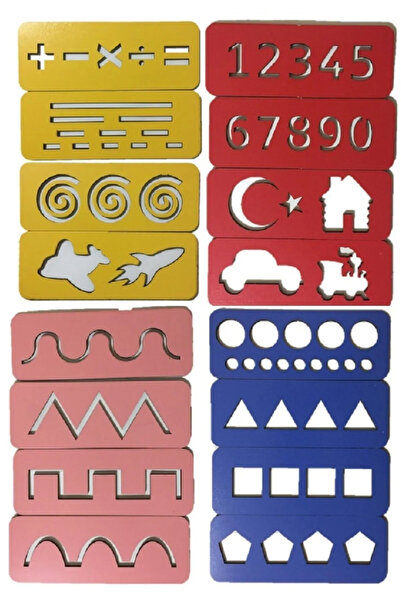 WoodStory Ahşap Çizgi Çalışmaları Montessori Eğitici El Kası Geliştirme