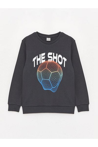LC Waikiki Băiat - Tricou cu mânecă lungă cu decolteu și imprimeu