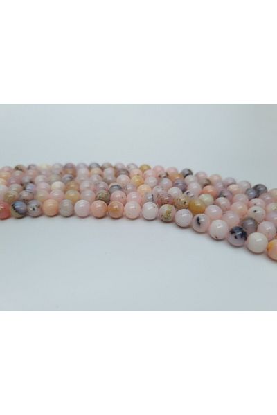 Yüksel Boncuk 6 mm Pink Opal Natural Stone String