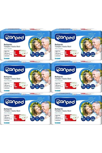 CANPET Polietilenli Canped Hasta Bezi Yetişkin Bel Bantlı L-büyük Boy 180 Adet