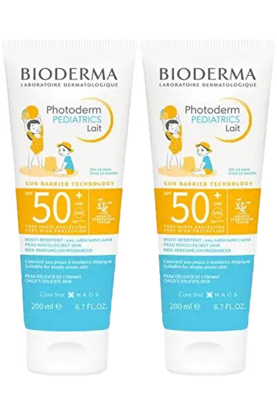 Bioderma Photoderm Pediatrics Lait Bebek, Çocuk için SPF50+Süt Formda Güneş Kremi Spf50+ 200 ml 2'Lİ
