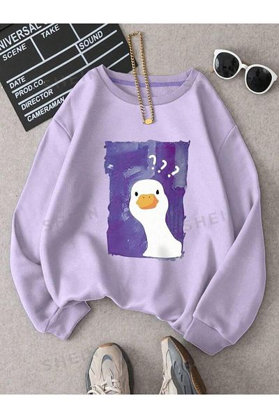 Machetta Hanorac oversize pentru copii cu imprimeu Duck