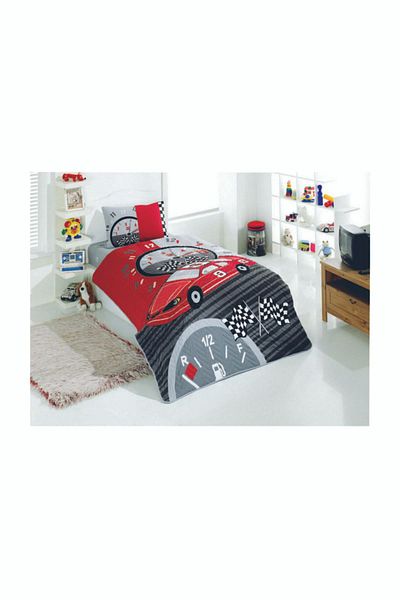 Kristal By Taç Crystal Single Ranforce Four Season Quilted Duvet Cover Set Racer