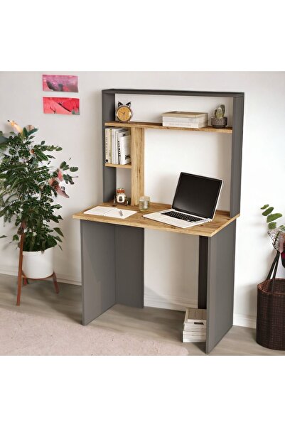 L'occi Concept Saint 90 Cm Genç Çalışma Masası Laptop Kitaplık Raf Çam-antras...