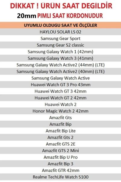 CONOCER Samsung Galaxy Watch Active 2 (40MM-44MM) - Active 1 Uyumlu 20mm Klasik Silikon Kordon Kayış