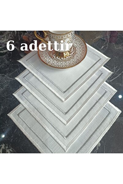 LASETU Елегантна серветка для коктейлів кольору екрю - срібні деталі, серветк...