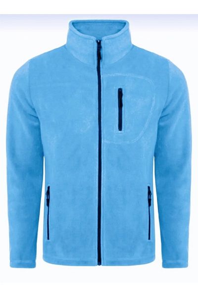GENIUS STORE Jachetă de exterior pentru bărbați din fleece - cu fermoar complet, 3 buzunare, fleece tactic