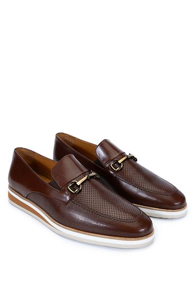 Tamer Tanca Men's Tan Buffalo Loafer - Genuine Leather Shoes