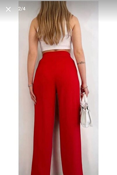 BILDEŞA High Waist Velcro Women's Palazzo Trousers