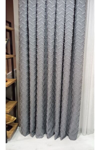 Vinaldi Rüyaper Linen Background Curtain Frequently Plate Does Not Want Ironing Gray Single Wing