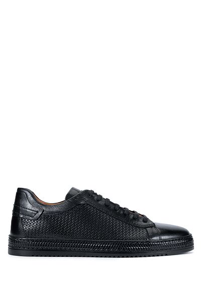 Tamer Tanca Genuine Leather Black Men's Casual Shoes