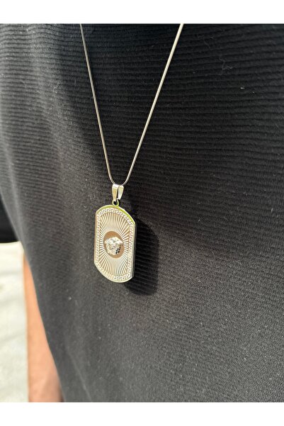 Harlofia Jewelry Ανδρικό Κολιέ - Με Ατσάλινο Πιάτο Medusa