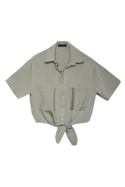 Quzu Striped Shirt - With Tie Detail