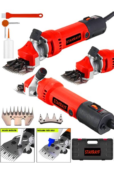 stanrayf Alman 6700w Çift Çelik Şanzıman Bakır Sargı Tam Profesyonel Devir Ayarlı Koyun Keçi Kırkma Makinesi