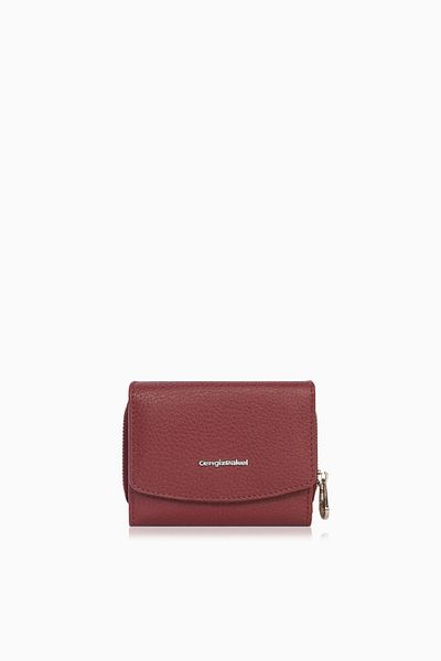 CENGİZ PAKEL Genuine Leather Mini Horizontal Wallet - Cengiz Pakel, Snap Fastener, Claret Red - 65288