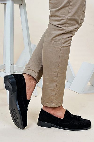 The Hope Shoes Corcik Black Suede Tasseled Classic Men's Shoes